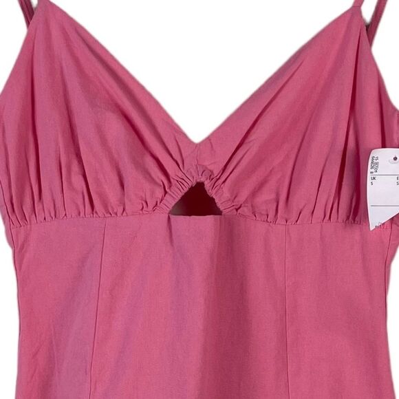 Bershka Barbiecore Cutout Mini Dress‎ Small NEW Cotton Sleeveless Y2K Babydoll - Picture 6 of 12